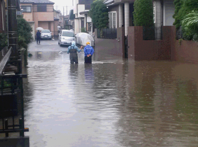 台風18号水害視察